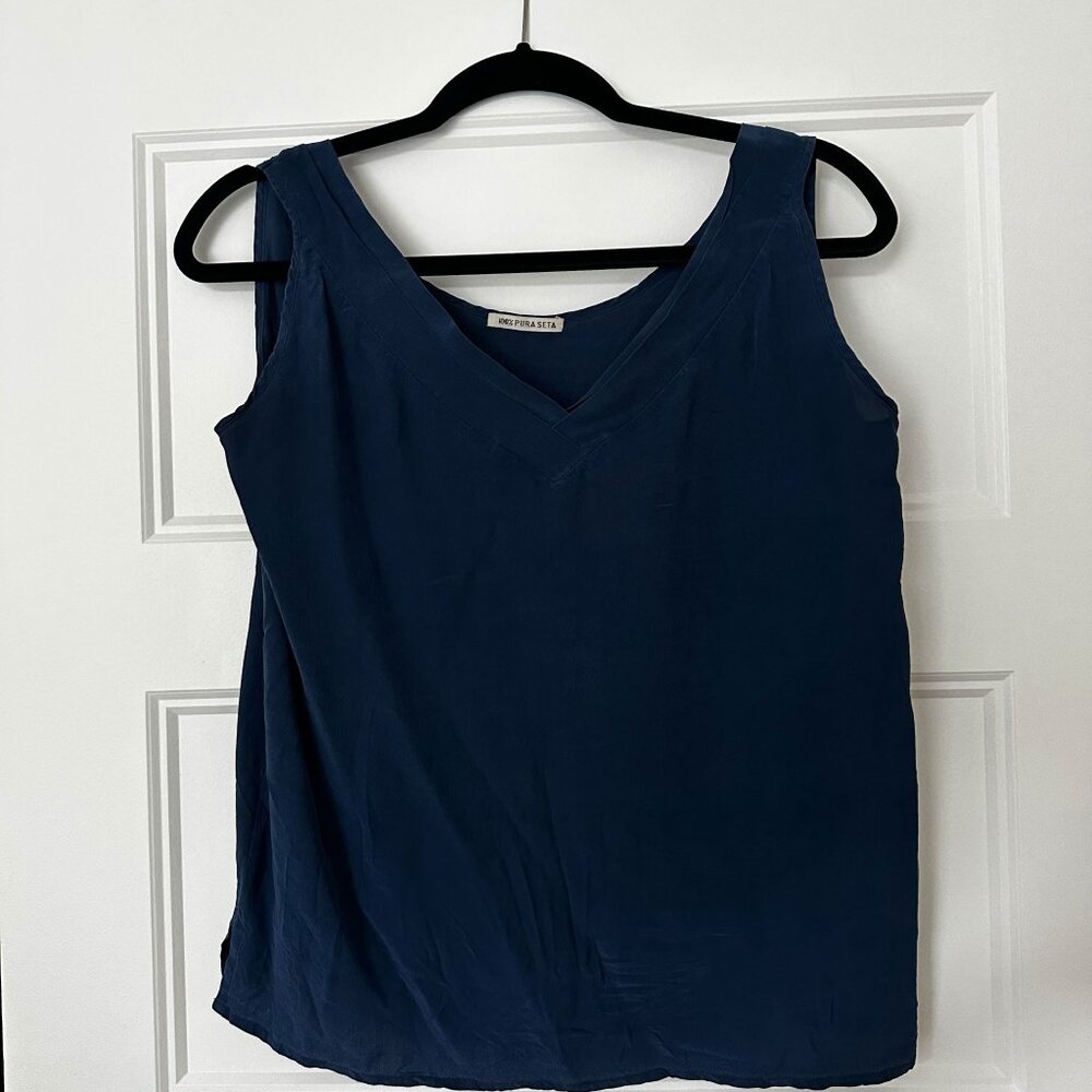 Silk blue blouse